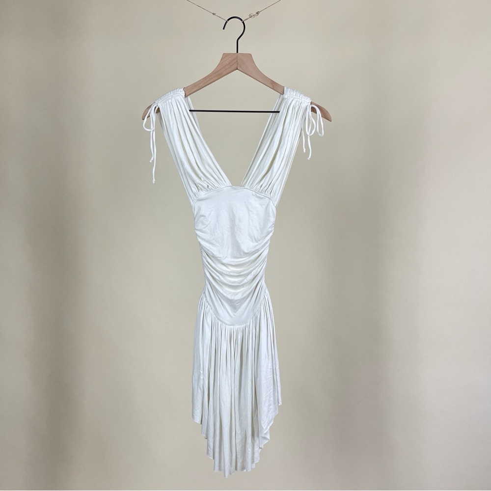 Are You Am I Taela Dress Mini White Goddess Ethereal Fairy Simple Delicate Soft - Picture 13 of 16